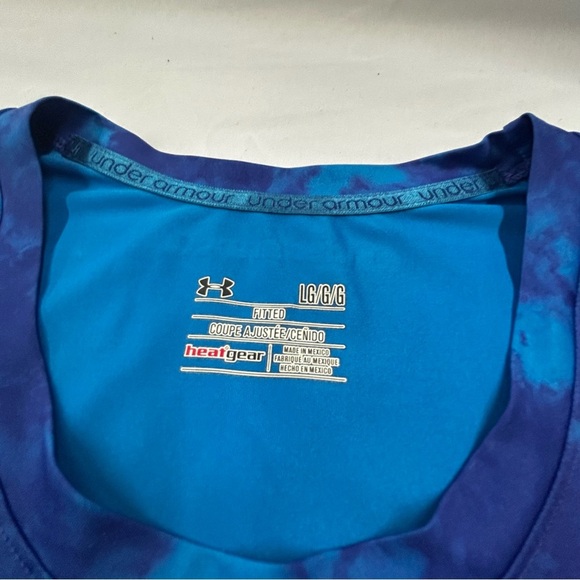 Under Armour Blue Fitted Crew Neck Short Sleeve Tee - Picture 5 of 6
